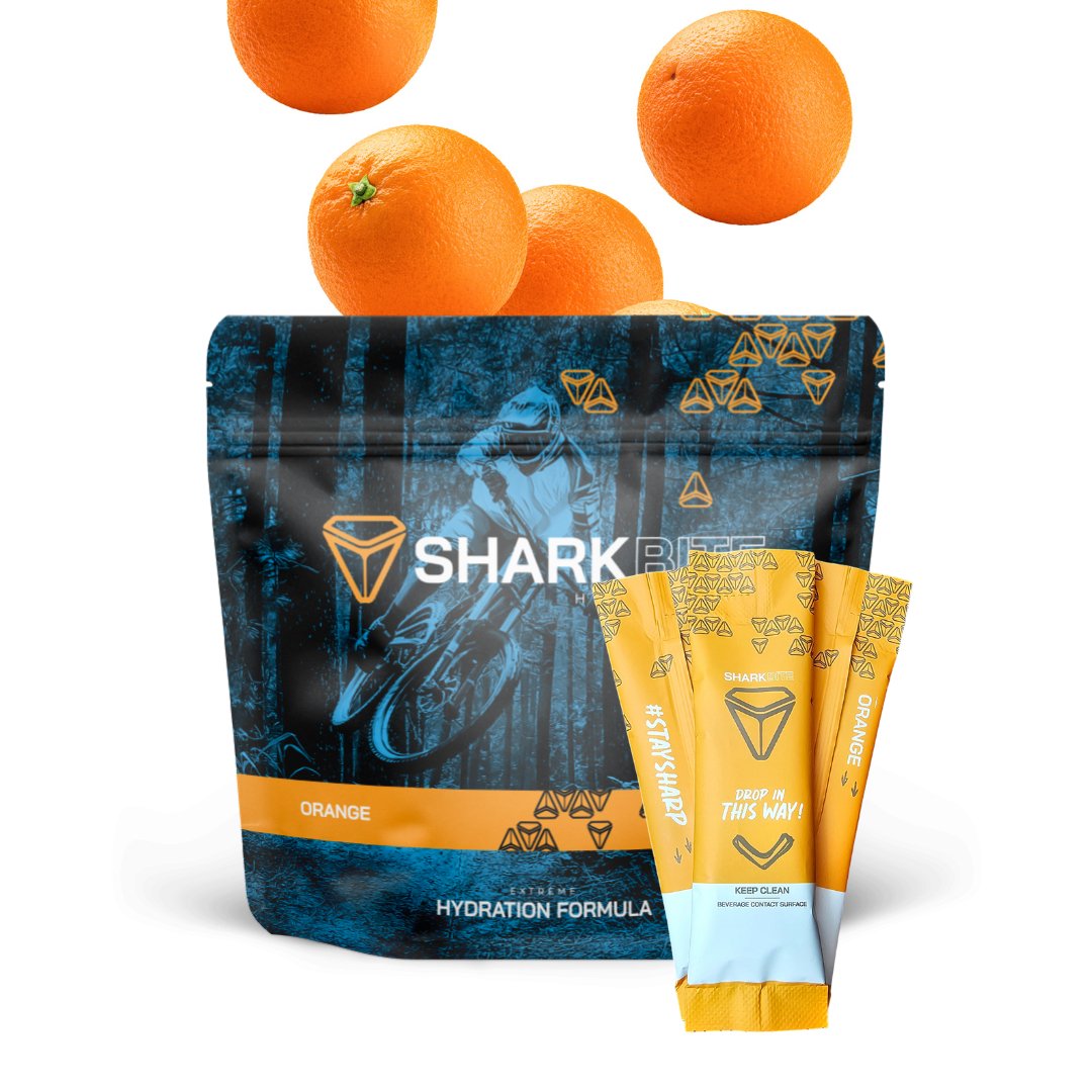 Image of ORANGE Flavor Electrolyte Sports Drink - 24 Sticks pack. | Sharkbite Hydration